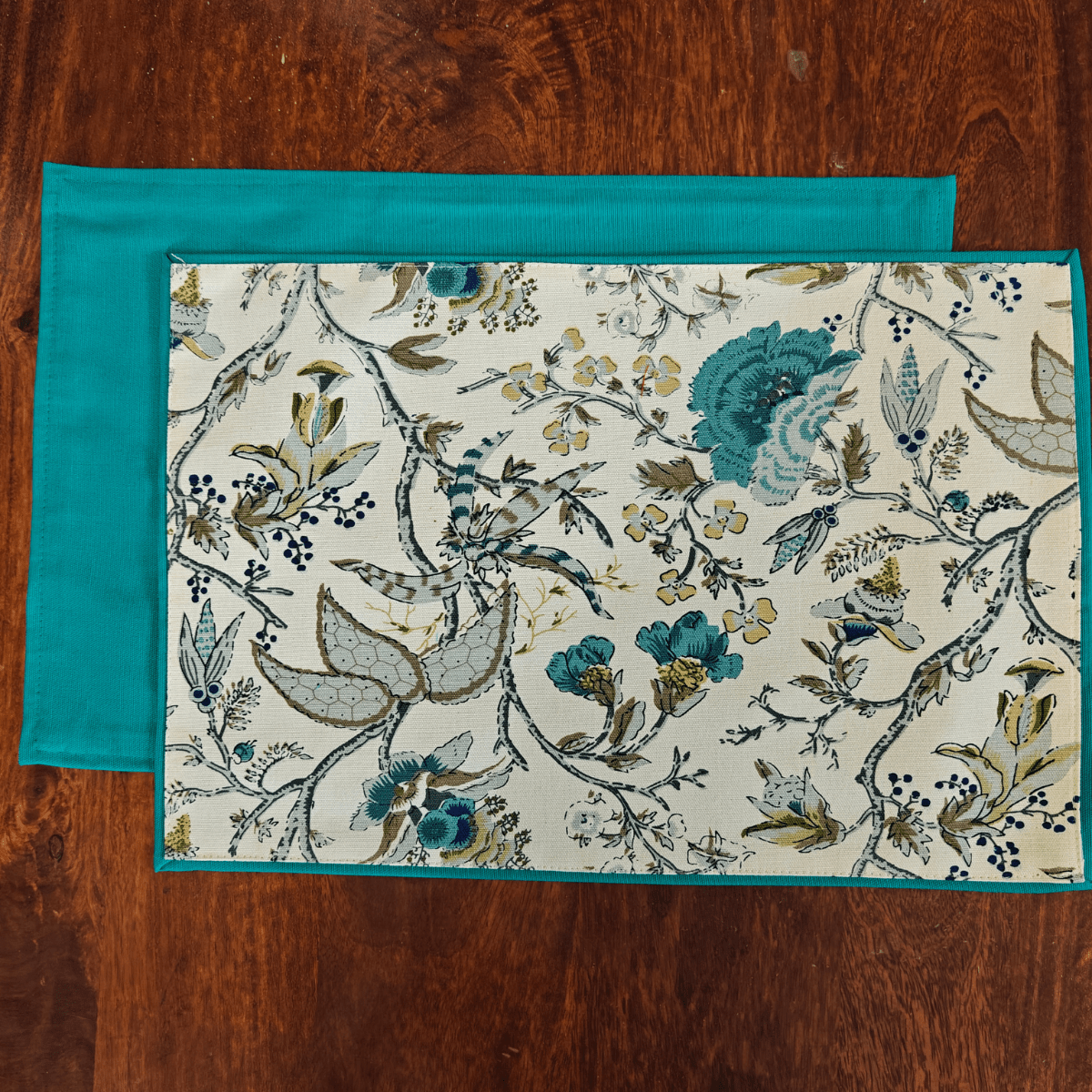 Bloom Haven Printed Placemats – Cotton Canvas – Set of 6, 12" x 18" - Coral Slub -